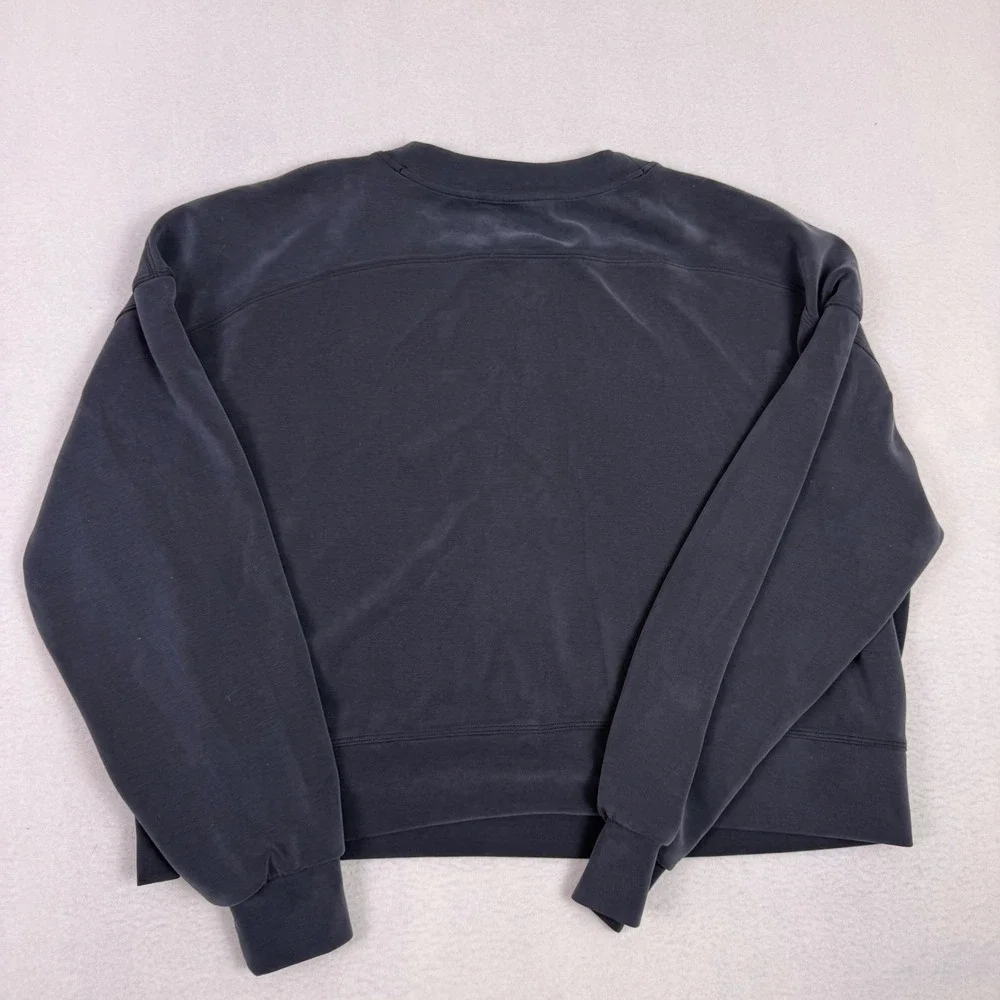Lululemon Womens‎ Softstreme Oversized Cropped Crewneck Sweatshirt 12 Grey